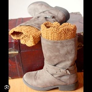 Hand crocheted boot cuffs